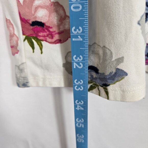 No Boundaries White Floral Knit Dress Sz Large (11-13) V Neck 3/4 Ruffle Sleeve - Picture 7 of 7